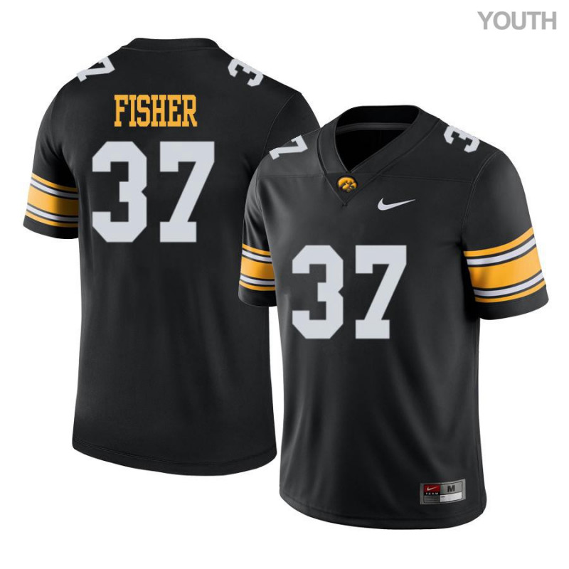 Youth Iowa Hawkeyes NCAA #37 Kyler Fisher Black Authentic Nike Alumni Stitched College Football Jersey QS34O63ZE